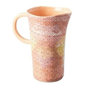 Anthropologie Cora Stoneware Pitcher Sunset Stoneware Vase Carafe Textured NEW